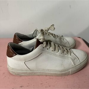 To Boot New York Carlin Shoes Mens 8 White Leather Low Top Casual Sneakers